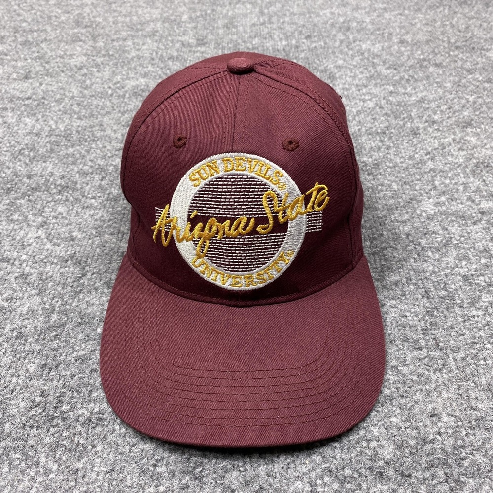 Vintage Arizona State Sun Devils Hat Cap Snap Back Red The Game Circle Logo